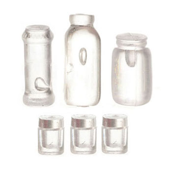 Dollhouse Miniature Assorted Bottles And Jars, 6/Pk
